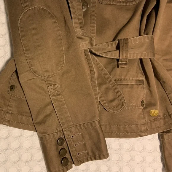 J Crew Tan Safari Style Belted Button Front Cotton Jacket S - Picture 8 of 13